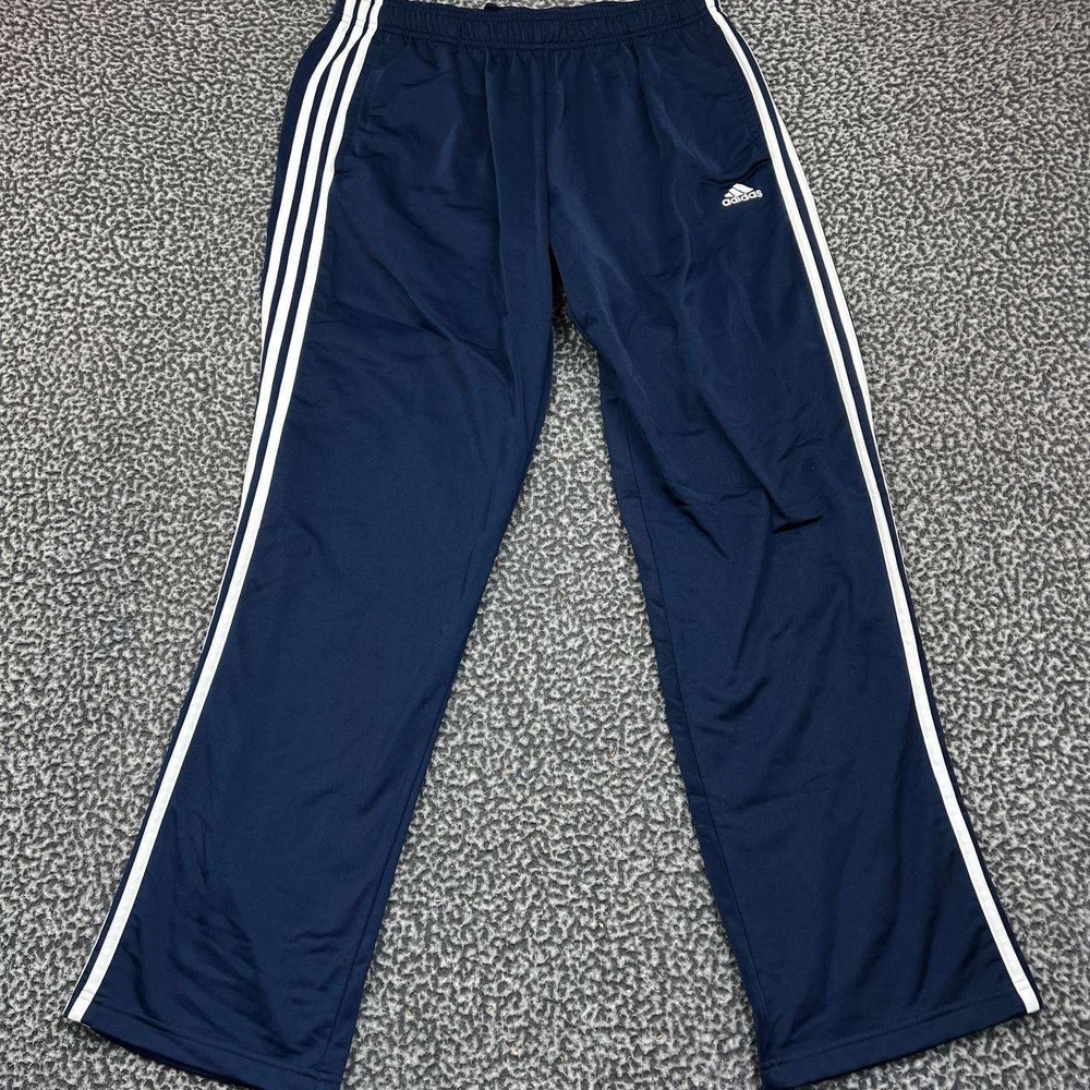 Adidas Sweatpants Men Large Navy Blue‎ Drawstring Pocket Outdoor 32x31